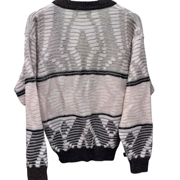 Brown and Beige men’s vintage Sears large cardigan knit sweater. - Picture 2 of 5